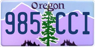 OR license plate 985CCI