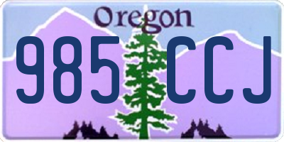 OR license plate 985CCJ