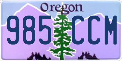 OR license plate 985CCM