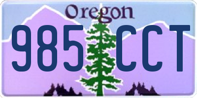 OR license plate 985CCT