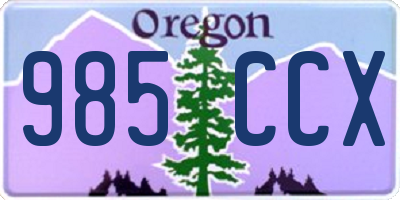 OR license plate 985CCX