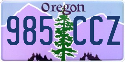 OR license plate 985CCZ