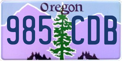 OR license plate 985CDB