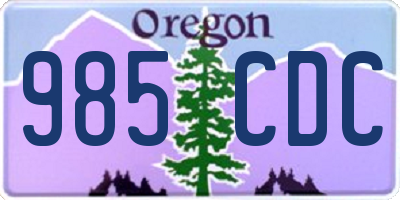 OR license plate 985CDC