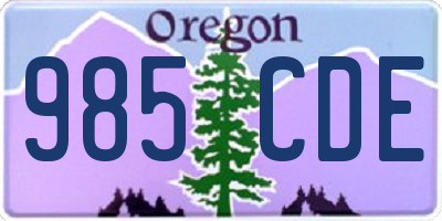 OR license plate 985CDE