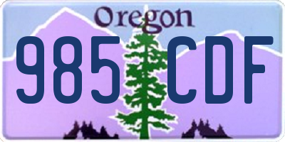 OR license plate 985CDF
