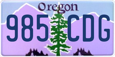 OR license plate 985CDG