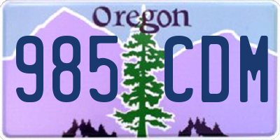 OR license plate 985CDM