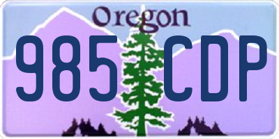OR license plate 985CDP
