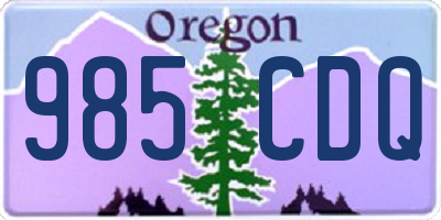 OR license plate 985CDQ