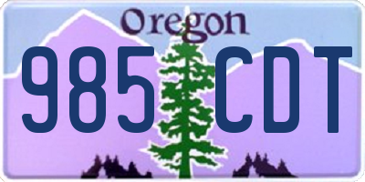 OR license plate 985CDT