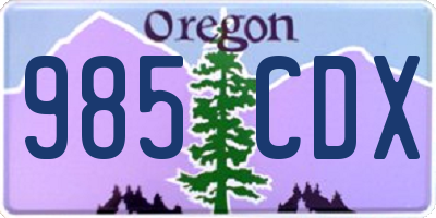 OR license plate 985CDX