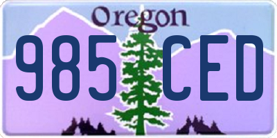 OR license plate 985CED