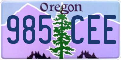 OR license plate 985CEE