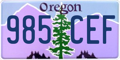 OR license plate 985CEF
