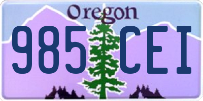 OR license plate 985CEI