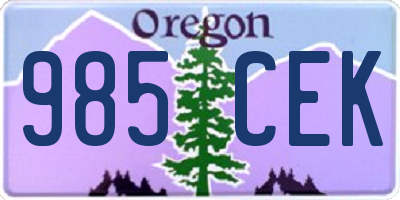 OR license plate 985CEK