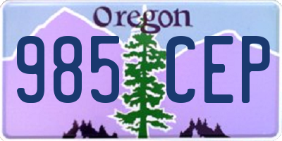 OR license plate 985CEP