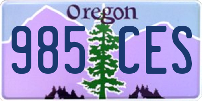 OR license plate 985CES