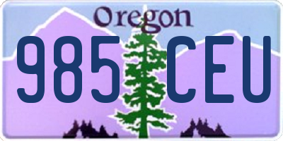 OR license plate 985CEU