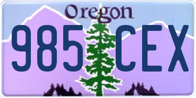 OR license plate 985CEX