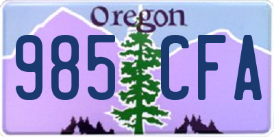 OR license plate 985CFA