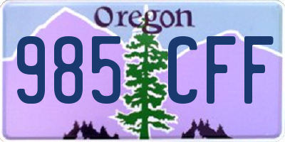OR license plate 985CFF