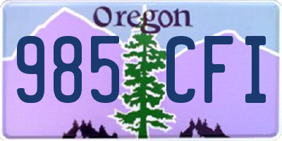 OR license plate 985CFI