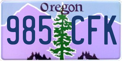 OR license plate 985CFK