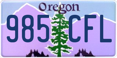 OR license plate 985CFL