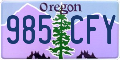OR license plate 985CFY