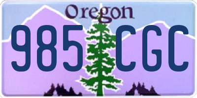 OR license plate 985CGC