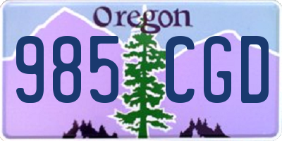 OR license plate 985CGD