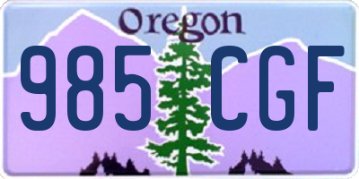 OR license plate 985CGF
