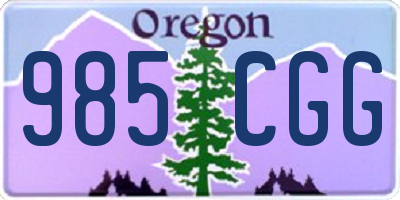 OR license plate 985CGG