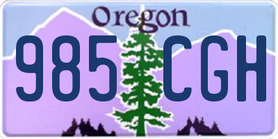 OR license plate 985CGH