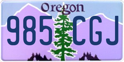 OR license plate 985CGJ