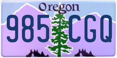 OR license plate 985CGQ