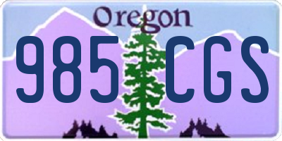OR license plate 985CGS