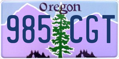 OR license plate 985CGT