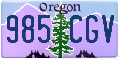 OR license plate 985CGV