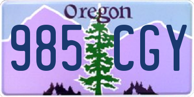 OR license plate 985CGY