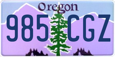 OR license plate 985CGZ