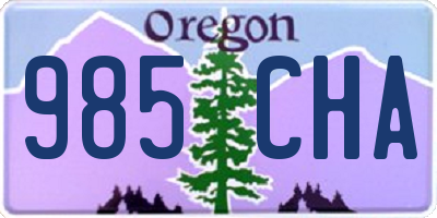 OR license plate 985CHA