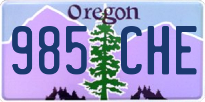 OR license plate 985CHE