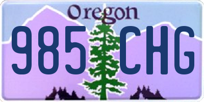 OR license plate 985CHG