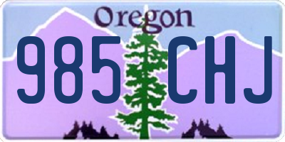 OR license plate 985CHJ