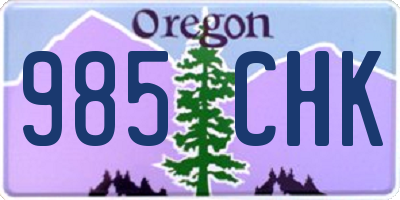 OR license plate 985CHK