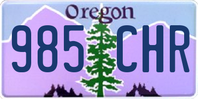 OR license plate 985CHR