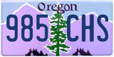 OR license plate 985CHS